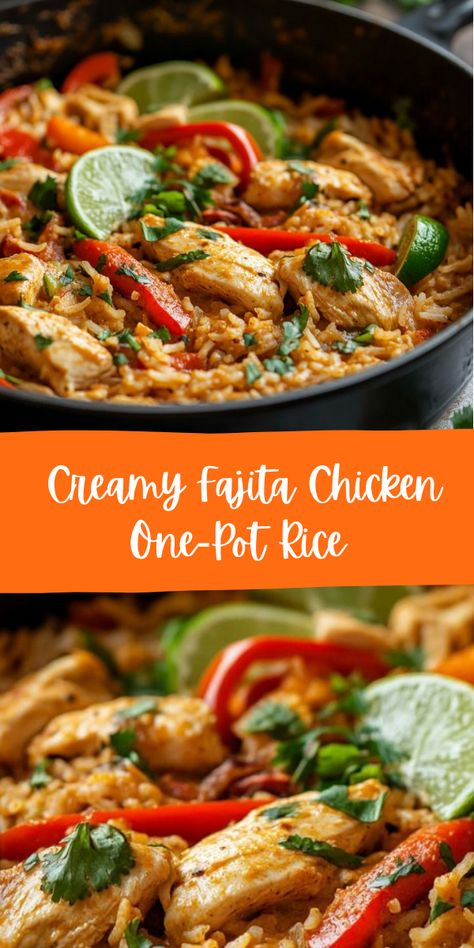 Creamy Fajita Chicken, Bell Pepper Chicken, Fajita Chicken, Creamy Rice, Pepper Chicken, Chicken Stuffed Peppers, Gluten Free Chicken, Chicken Fajitas, Pot Meals