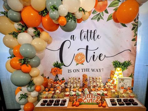 Cake Table Creations’s Instagram profile post: “Today’s set up is oh, so CUTIE! 🍊 We styled this dessert table using succulents, greenery, and, of course, little cuties to really…” Cutie Is On The Way, Baby Shower Fruit, Fiesta Shower, Citrus Baby, Orange Baby Shower, Boy Baby Shower Ideas, Baby Shower Theme Decorations, Orange Balloons, 1st Birthday Party Decorations