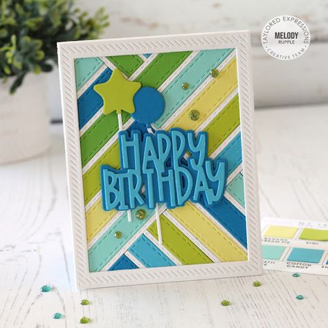 Strip Cards, Bday Cards, Taylored Expressions, Card Making Crafts, Masculine Cards, New Metal, Card Layout, Ink Pads, Scrapbook Albums