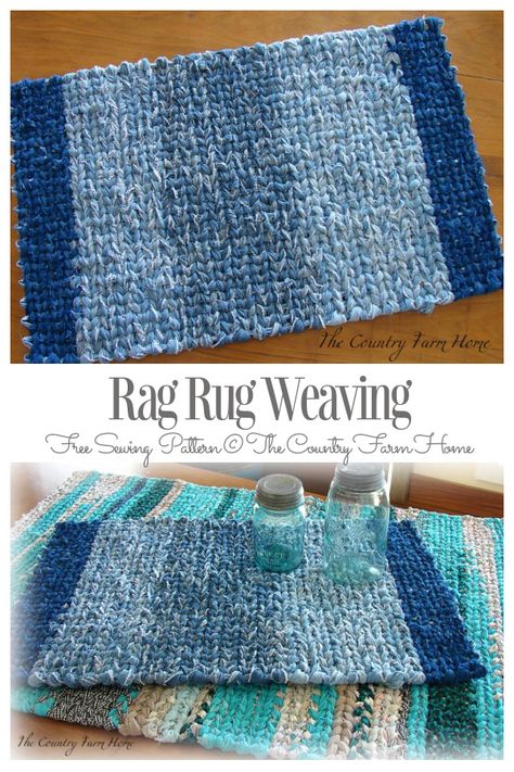 DIY Recycled Denim Jean Rag Rug Free Sewing Tutorials | Fabric Art DIY Rag Placemats Diy, Jean Rugs Diy How To Make, Jean Rug, Diy Rugs Easy Large, Diy Rugs, Denim Rug Diy Old Jeans, No Sew Denim Rug, Rectangle Rag Rug Diy, Diy Rug Tutorial