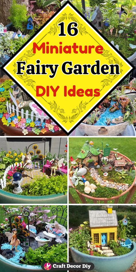 miniature fairy garden diy ideas Fairy Gardens Outdoor, Gnome Garden Ideas Diy Fairy Village, How To Make A Fairy Garden, Small Fairy Garden Ideas, Diy Fairy Garden Ideas Homemade, Homemade Fairy Garden Ideas, Fairy Garden Ideas Outdoor, Outdoor Fairy Garden Diy, Easy Fairy Garden Ideas