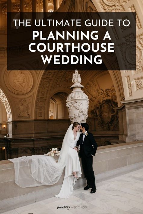 As more couples shift away from the idea of planning a full-blown wedding with hundreds of guests, we’re seeing more and more courthouse weddings. This ultimate guide will help you plan a memorable courthouse wedding and answer any questions you may have. | Image by Flora Gibson Courthouse Wedding Alternative, Courthouse Wedding Style, How To Plan A Courthouse Wedding, Riverside Courthouse Wedding, After Courthouse Wedding Ideas, Planning Courthouse Wedding, Reception After Courthouse Wedding, Planning A Courthouse Wedding, Courthouse Wedding Planning