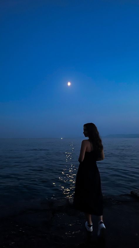 the sea after nightfall under the moonlight #moonlight #sea #moonchild #water #night #nightfall #summernights #augustnights #august Light Girls, Under The Moonlight, Look At The Moon, Accessories Brand, Water Lighting, Moon Child, Summer Nights, Picture Ideas, Girls Night