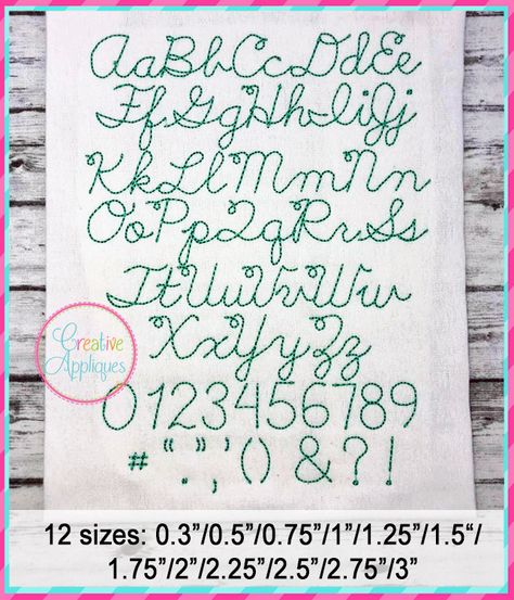 Embroidery Cursive, Cursive Embroidery, Embroidery Creative, Tag Alphabet, Machine Embroidery Tutorials, Free Calligraphy Fonts, Numbers Symbols, Alphabet Font, Handwriting Alphabet