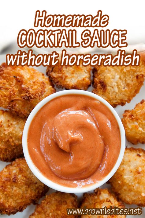 Cocktail Sauce Recipe Easy, Horseradish Recipes, Shrimp Cocktail Sauce, Homemade Cocktail Sauce, Cocktail Sauce Recipe, Lemon Juice Uses, Canapes Recipes, Spicy Cocktail, Popcorn Shrimp