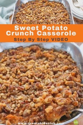 Sweet Potato Casserole With Canned Yams, Canned Yams Recipe Easy, Sweet Potato Crunch Casserole, Canned Sweet Potatoes, Sweet Potato Crunch, Easy Sweet Potato Casserole, Pecan Crunch, Crunch Topping, Canned Yams