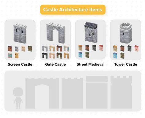 Large Castle, Small Castles, Castle Wall, New Animal Crossing, Smart Auto, Princess Castle, Small Buildings, Cheat Sheet, Original Artists