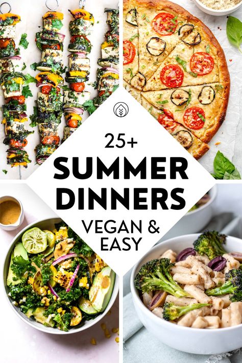 Vegan Summer Dinner, Summer Vegetarian Recipes, Summer Dinner Recipes, Vegan Summer Recipes, Easy Vegan Dinner, Summer Recipes Dinner, Healthy Summer Recipes, Pasta Salads, Vegan Meal Prep