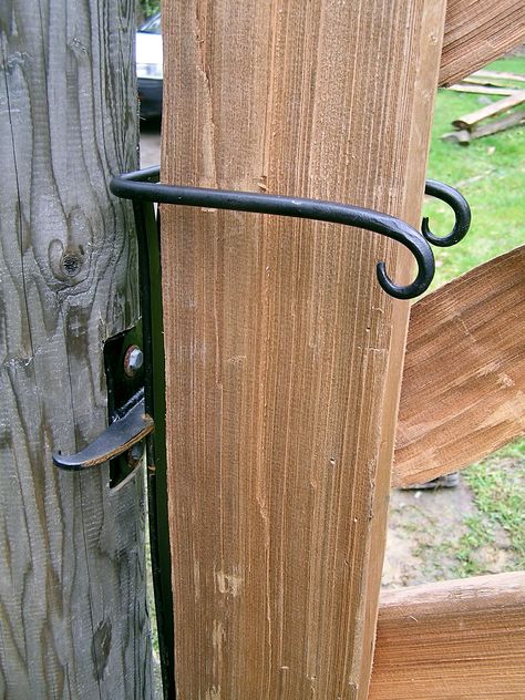 garden gates | ... sprung garden gate hinge, custom made to fit the handsplit cedar gate Gate Latch Ideas, Diy Garden Gate, Iron Gate Latch, Cedar Gate, Wooden Garden Gate, Gate Furniture, Cedar Furniture, Garden Gate Design, Latches Hardware