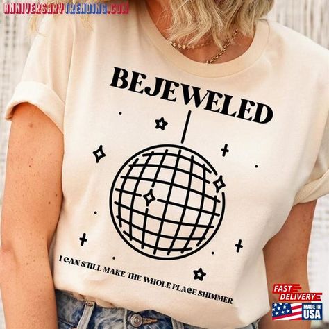 Bejeweled Taylor Swift Shirt, Taylor Swift Tshirt Ideas Diy, Taylor Swift Diy Shirt, Taylor Swift Tshirts, Taylor Swift T Shirt Ideas, Taylor Swift Cricut Ideas, Taylor Swift Shirt Ideas, Midnights Sweatshirt, Swiftie Hoodie