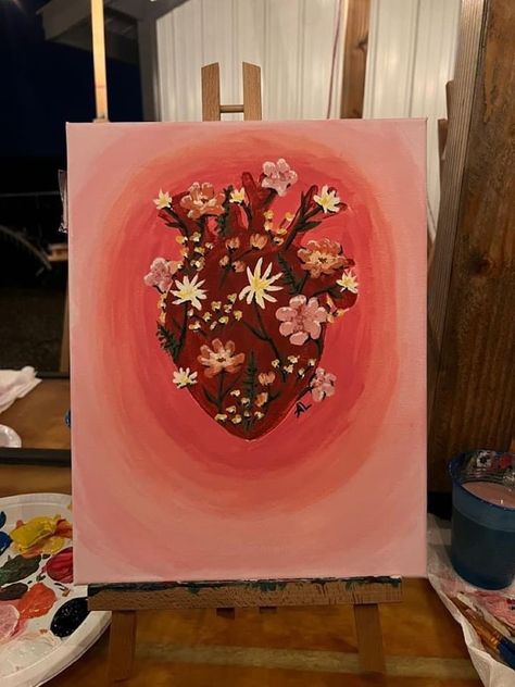 Painting Ideas Relationship, Flower Aesthetic Painting Ideas, Canvas Art Painting Ideas Aesthetic, Painting Ideas Love Easy, Spicy Paintings For Boyfriend, Diy Heart Painting On Canvas, Ez Painting Ideas, Painting Ideas On Canvas Edgy, Paintings That Go Together