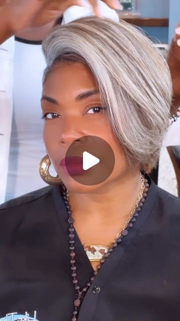 Najah Aziz on Instagram: "Grey Hair Business 🩶🩶🩶 #najahonhair™️ #kellystrong🙏🏽🕊️🙏🏽 #liketheriversalon #atlanta #atlantahairstylist #greyhair #blackexcellence" Silver Grey Hair Color Black Women, Platinum Silver Hair Black Woman, Grey Hair Styles For Women Over 50, Grey Hair Frontal Black Women, Platinum Grey Wig Black Women, Gray Hair Black Women, Platinum Silver Hair, Grey Hair Ponytail, Stormy Grey Frontal Wig