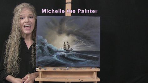 Paint The Ocean, Michelle The Painter, Maritime Painting, Painting Stuff, Draw And Paint, Stormy Sea, Painting Art Lesson, The Painter, Sea Painting