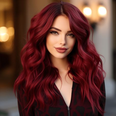 89 Trending Hair Color Ideas of 2023 Red Hair Trends, Dark Red Hair Color, Red Hair Looks, Red Hair Inspo, Wine Hair, Dark Red Hair, Beautiful Red Hair, Long Red Hair, Burgundy Hair