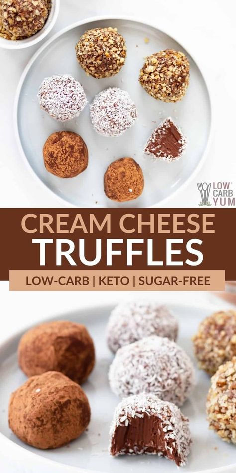 Keto Chocolate Cream Cheese, Low Carb Fudge, Keto Truffles, Cream Cheese Truffles, Fudge Keto, Cheese Truffles, Healthy Cream Cheese, Cocoa Powder Recipes, Low Carb Candy