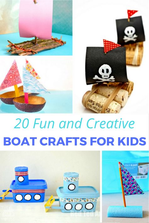 A fantastic selection of boat crafts for kids. What kid doesn't love designing, creating and trying to float a boat a that they’ve made from scratch? Sail Boat Crafts, Boat Crafts For Kids, Boat Craft Kids, Sailboat Craft, Arts And Crafts Interiors, Boat Crafts, Arts And Crafts For Adults, Arts And Crafts For Teens, Arts And Crafts House