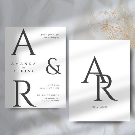 Wedding Card Minimal, Invitations Template, Elegant Wedding Invitation, Wedding Rsvp, Modern Wedding Invitations, Elegant Wedding Invitations, Wedding Templates, Wedding Invitation Cards, Wedding Card