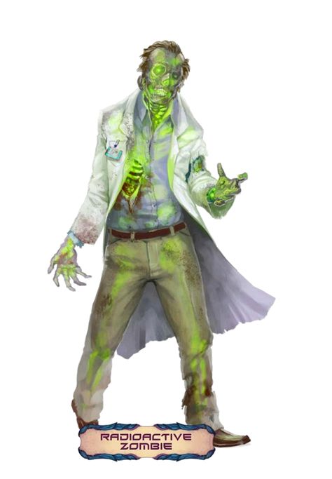 Radioactive Character Art, Radioactive Character Design, Zombies Concept Art, Radioactive Monster, Zombie Concept Art, Esper Genesis, Zombie Rpg, Scifi Horror, Sci Fi Character Design