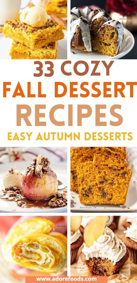 Easy Fall Baking Recipe Desserts. The magic of cozy fall baking season with these flavorful fall desserts: pumpkin desserts, apple desserts and other easy fall dessert recipes to capture the flavors of fall! Fall dessert table, fall desserts for a crowd, fall desserts easy, autumn recipes desserts, fall dessert recipes easy, fall desserts pumpkin, fall dessert recipes apple, fall baked goods recipes Tasty Fall Recipes, Fall Bakes Goods, Dessert Fall Recipes, Fall Food Recipes Desserts, Autumn Recipes Desserts, Fall Baked Goods Recipes, Autumn Dessert Recipes, Breakfast Gourmet, Fall Dessert Recipes Apple