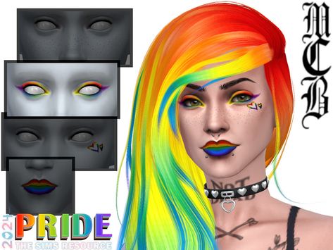 Rainbow Eyeliner, Pride Dress, Sims 1, Pride Rainbow, Animal Skin, Maxis Match, Rainbow Pride, The Sims Resource, Sims Resource