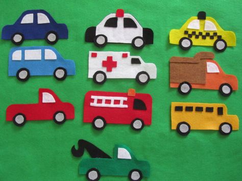 Felt Board Vehicles Flannel Board Stories, Felt Board Stories, Diy Quiet Books, Felt Stories, Quiet Book Patterns, Felt Books, Felt Quiet Books, Felt Book, Felt Board