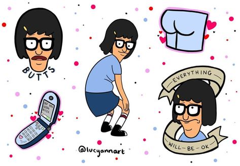 Tina Belcher, Bob's Burgers Tina Belcher Tattoo, Louis Belcher, Nostalgic Cartoons, Dragonfly Photos, Tiny Tina, Tina Belcher, Bob's Burgers, American Dad, Bobs Burgers