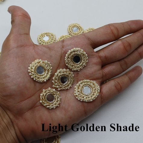 10pcs Beautiful Mirror Zardosi Pearl Beaded Sew On 3/4Inch Applique Batch Small Crafting DIY Patch For Accessories Décor Dress Embellishment https://etsy.me/39N50FH #sewing #sewonapplique #sewonpatch #zardosiapplique #indianapplique #beadapplique #zardoziapplique #app Mirror Appliques, Bead Work On Fabric, Lace Costume, Embellished Belt, Hand Embroidery Dress, Embroidery Lessons, Art Decor Diy, Appliques, Beaded Leaf