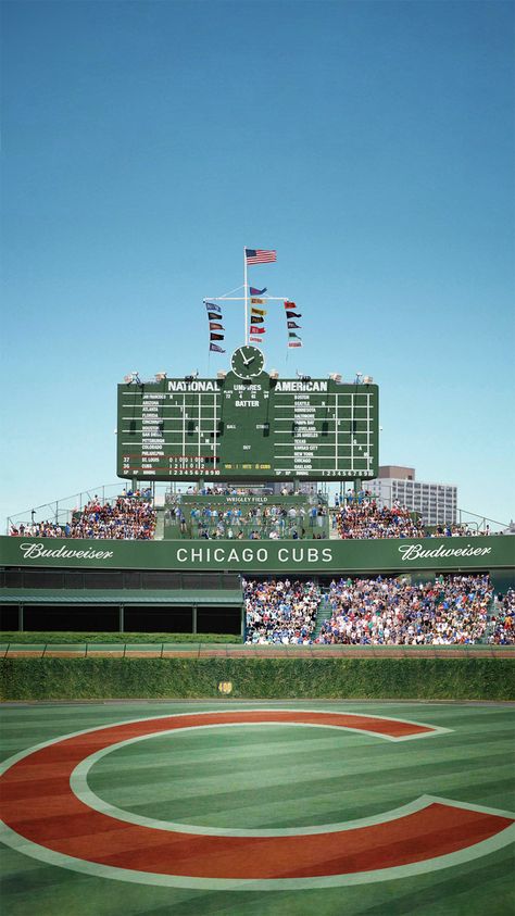 Cubs iPhone Wallpaper Cubs Wallpaper Iphone, Vintage Cubs Poster, Wrigley Field Wallpaper, Chicago Wrigley Field, Chicago Cubs Wallpaper Iphone, Wrigley Field Aesthetic, Baseball Background Wallpapers, Chicago Cubs Aesthetic, Cubs Background