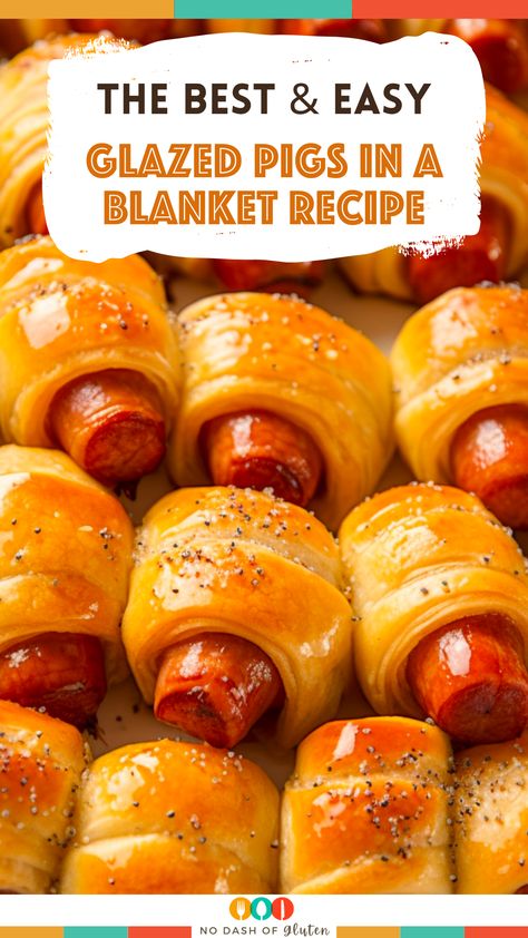 Discover the ultimate appetizer: Glazed Pigs in a Blanket! Buttery crescent rolls paired with a sweet-tangy glaze that's irresistible. Perfect for gatherings or a cozy night in. Dive into the recipe now and elevate your appetizer game! Piggies In A Blanket Crescent Rolls, Pigs In A Pretzel Blanket, Pig In Blanket Recipe, Cocktail Wieners In Crescent Rolls, Conecuh Sausage Pigs In A Blanket, Turkey Pigs In A Blanket, Glazed Pigs In A Blanket Recipe, Weenies In Crescent Rolls, Pigs In Blankets Christmas