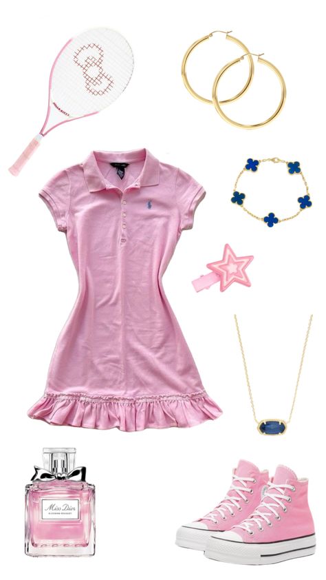 pink tennis outfit ♡︎ Pink Tennis Outfit, Cute Tennis Outfit, Pink Tennis, Tennis Outfit, Outfit Pink, Tennis Clothes, Sports Activities, Tennis, Pink