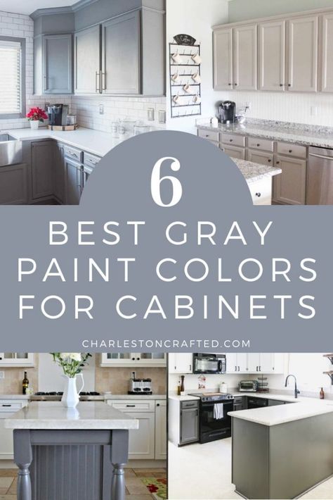 6 best gray paint colors for cabinets Lowes Kitchen Cabinets Paint, Kitchen Cabinets Repose Gray, Best Light Grey Paint Color For Kitchen Cabinets, Gray Color Kitchen Cabinets, Grey Color Palette Kitchen Gray Cabinets, Benjamin Moore Oxford Gray Cabinets, Grey Owl Benjamin Moore Kitchen Cabinets, Best Gray Paint Colors For Furniture, Behr Blue Gray Paint Colors Kitchens