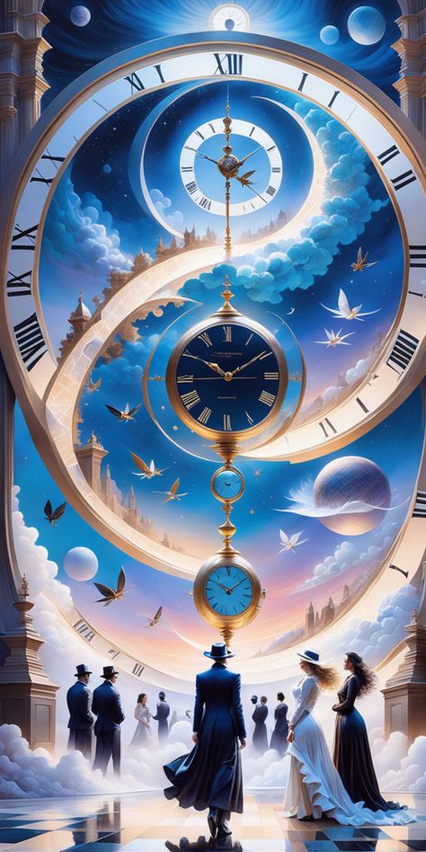 Time Traveling Aesthetic, Clock Background Wallpaper, Time Travel Aesthetic, Time Universe, Time Travel Art, Tantra Art, Dreamy Artwork, Flowery Wallpaper, Cosmic Art