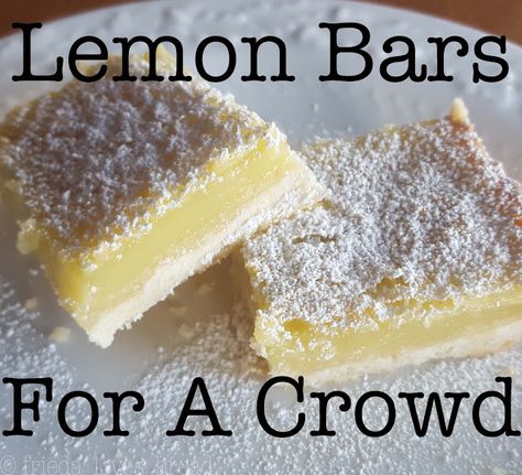 Perfect for Potluck, family or church gatherings or reunions! 18"x13" and 9"x13" recipes included. Lemon Bars For A Crowd, Bars For A Crowd, The Best Lemon Bars, Best Lemon Bars, Dessert Oreo, Lemon Bar, Lemon Bars Recipe, Desserts Keto, Lemon Squares