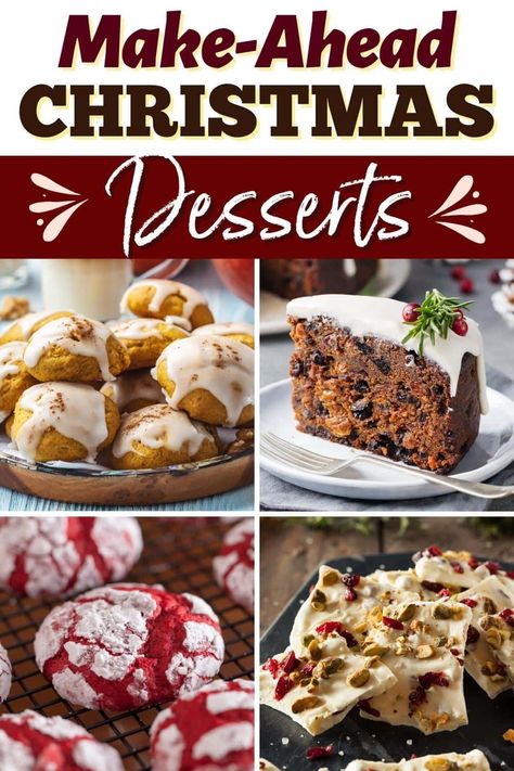 Make Ahead Christmas Desserts, Easy Holiday Party Desserts, Make Ahead Christmas Cookies, Freezer Desserts, Holiday Party Desserts, Pumpkin Crunch Cake, Xmas Desserts, Easy Holiday Desserts, Christmas Desserts Easy