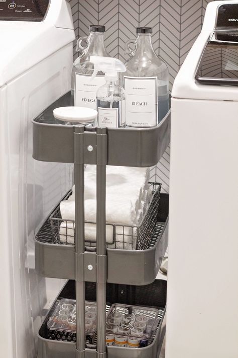 Home Decor Laundry Room Ideas and Essentials - Laundry Room Decor Laundry Labels, Detergent Laundry, Laundry Room Closet, Laundry Room Renovation, Ikea Furniture Hacks, Laundry Room Cabinets, Laundry Room Inspiration, Laundry Decor, Small Laundry Rooms