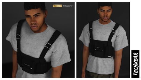 Techwear for male | SlayClassy on Patreon Techwear Vest, Techwear Shirt, Sims 4 Male Clothes, Shirt Vest, Sims Community, Sims 4 Cc Finds, Ts4 Cc, Sims 4 Clothing, The Sims4