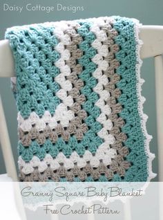 Motifs Afghans, Granny Square Pattern Free, Learn Knitting, Motifs Granny Square, Sunburst Granny Square, Trendy Baby Blankets, Crochet Baby Blanket Free Pattern, Granny Square Crochet Patterns Free, Crochet Afghan Patterns Free