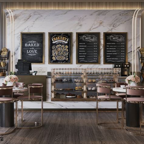 Modern Bakery Small Store Design, French Pie, Modern Bakery, Pie Bakery, Bakery Shop Design, Coffee Cupcakes, Bakery Decor, Bakery Menu, Cafe Shop Design