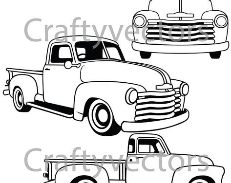 Crafty Vectors by CraftyVectors on Etsy Woodburning Patterns Free Printable, Cars Coloring, Lowered Trucks, Chevrolet 3100, Cool Car Drawings, Cars Coloring Pages, Truck Art, Chevy Pickups, Chevrolet Trucks