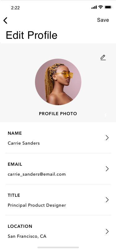 Edit profile screen Mobile App Profile Page, Edit Profile Ui Design, User Profile Ui Design Mobile App, Profile Screen Mobile Ui, App Profile Design, Profile Page Ui Mobile, Profile Ui Mobile, Profile App Ui, User Profile Ui Design