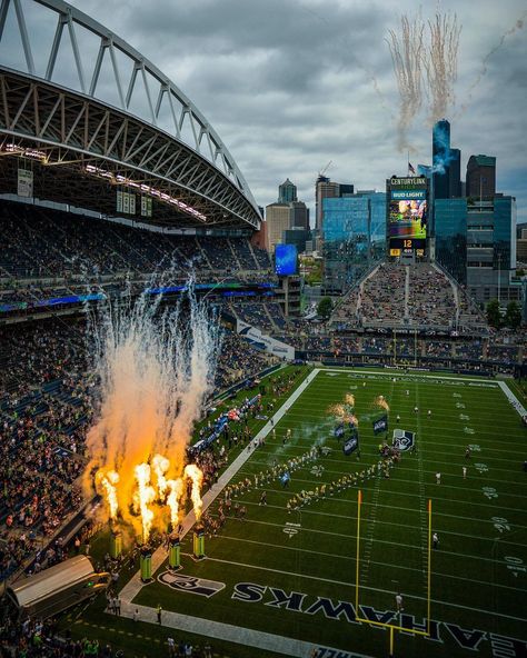 Lumen Field Seattle, Nfl Games Aesthetic, Nfl Game Aesthetic, Nfl Aesthetic, Seattle Seahawks Stadium, Nfl Football Field, Nfl Wife, Sports Announcer, Lumen Field