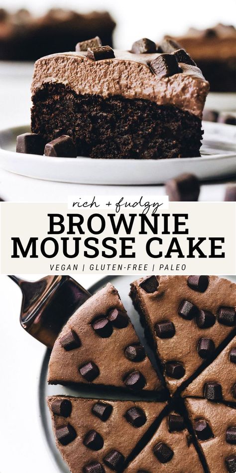 Fudgy Brownie, Cookies Baking, Dessert Aux Fruits, Cake Vegan, Chocolate Mousse Cake, Easy Baking Recipes Desserts, Tasty Baking, Sweet Snacks Recipes, Baked Dessert Recipes