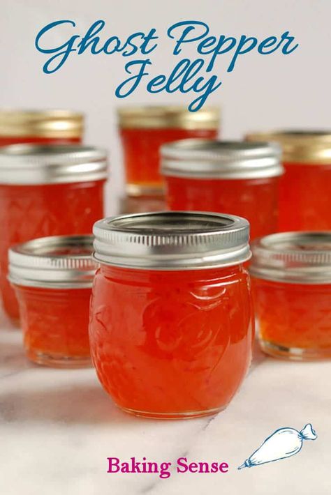 Ghost Pepper Jam, Ghost Pepper Jelly Recipe, Ghost Pepper Jelly, Pepper Jellies, Spicy Jelly, Hot Ghost, Canning Preserves, Pepper Growing, Habanero Recipes