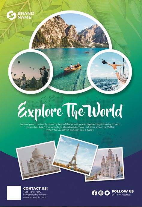 Travel Agency Flyer Template#pikbest#Templates#Flyer#Promotion Travel Agency Flyer Design, Travel Agency Poster, Travel Advertising Design, Travel Advertising, Instagram Banner, Corporate Travel, Leaflet Design, Ad Creative, Flyer Design Templates