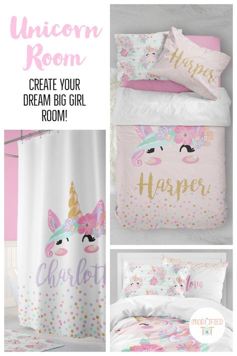 Priscilla Bedroom, Girls Unicorn Bedroom Ideas, Unicorn Theme Room, Unicorn Girls Room, Girly Bedrooms, Kids Bathroom Ideas Shared, Unicorn Things, Unicorn Rooms, Girl Bathroom