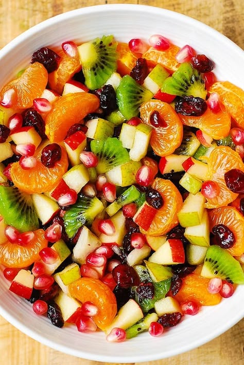 Winter Fruit Salad with Maple-Lime Dressing Fresh Fruit Salad Recipe, Winter Fruit Salad, Recipe For Christmas, Fresh Fruit Salad, Fruit Salad Recipe, Winter Fruit, Healthy Thanksgiving, Lime Dressing, Fruit Dishes