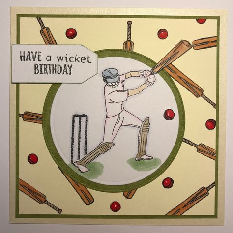 Birthday card for cricketer #kardsbykan Cricket Themed Birthday Cards, Cricket Birthday Cards, Happy Birthday Wishes Boy, Birthday Wishes Boy, Happy Birthday Tag, Creative Birthday Cards, Mens Cards, Men's Cards, Creative Birthday