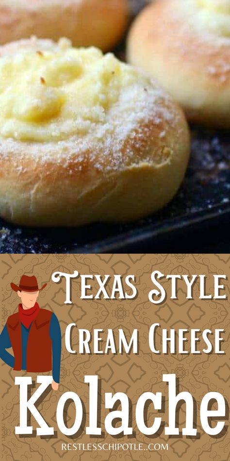 Kolache Dough Recipe Bread Machine, Cream Cheese Kolache Filling, Kolache Recipes, Kolache Recipe Czech, Salty Bread, Texan Food, Cheese Kolache Recipe, Homemade Kolaches, Cream Cheese Kolache Recipe