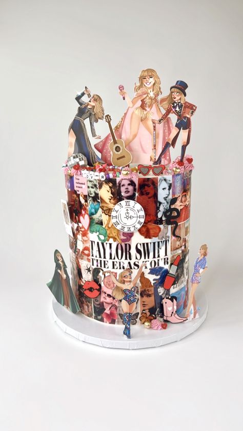 Taylor Swift Eras Tour Cake @xochiltsdesserts on IG and TikTok Eras Tour Cake Taylor Swift, Taylor Swift Eras Tour Birthday Cake, Eras Tour Cake Ideas, Taylor Swift Cake Eras, Taylor Swift Wedding Cake, Taylor Swift Eras Tour Cake, Taylor Swift Eras Cake Ideas, Birthday Cake Inspo Taylor Swift, Taylor Swift Birthday Cake Ideas 13