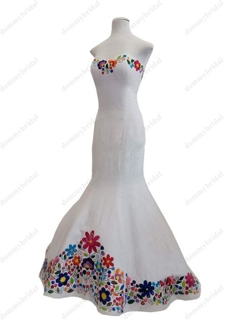 Fairy Colorful Flowers Embroidery Mermaid Mexicana Style Wedding Dresses Bridal Gowns for Women Strapless Satin White Cheap _ - AliExpress Mobile Embroidery Mermaid, Gowns For Women, Flowers Embroidery, Cheap Wedding Dress, Style Wedding, Embroidery Flowers, Colorful Flowers, Wedding Events, Bridal Gowns